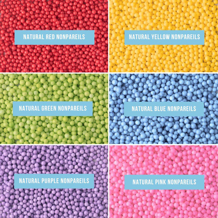 Dye Free Rainbow Nonpareils 6 Cell Set (2.75 Ounce)