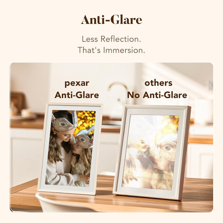 pexar by Lexar WiFi Digital Picture Frame 11″ | Yahoo Tech Best Tested Frame 2025 | 2K Resolution Ultimate Clarity, Anti-Glare Touch Stunning Screen for Gifting, Share Photos/Videos via APP, Sand