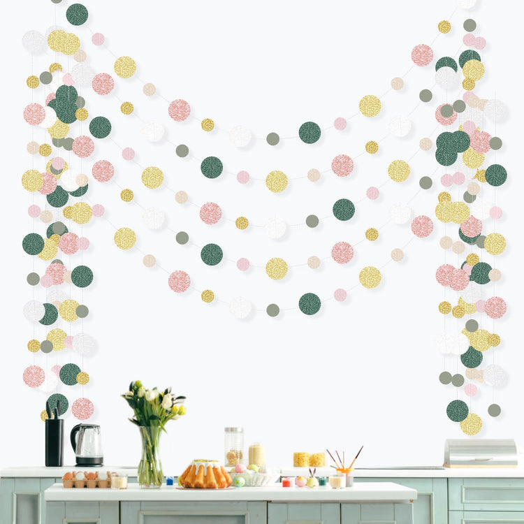 5 Pieces Circle Garland Party Paper Dot Banners (5 Count)
