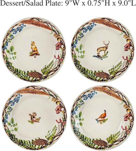 Juliska Forest Walk Dessert/Salad Plate Assorted Set/4