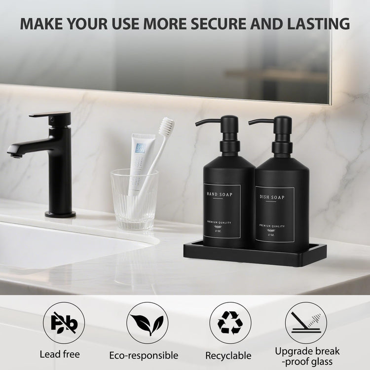 Matte Black Soap Dispenser Set (2 Count)