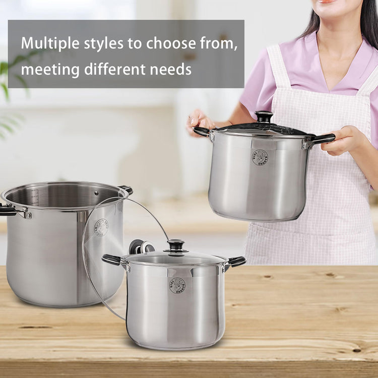 11.5 Quart Stainless Steel Stock Pot with Lid Large Induction Cooking Pot for Pasta Soup Boiling Stew with Measurement Marks and Handles