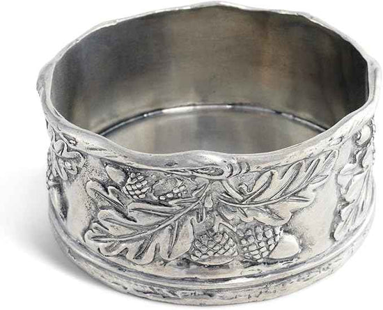 Vagabond House Wine Bottle Coaster Handcraft Pewter Acorn and Oak Leaf Pattern Heirloom Quality 5 inch Diameter x 2.25 inch Tall