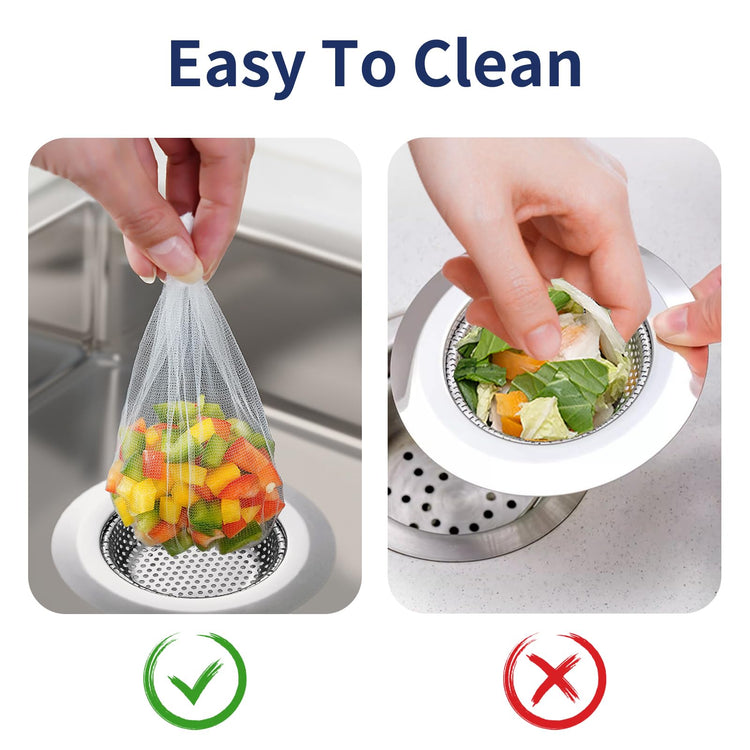 Kitchen Sink Drain Strainer Combination 100 Pieces of Sink Strainer Net Bags (100 Count)