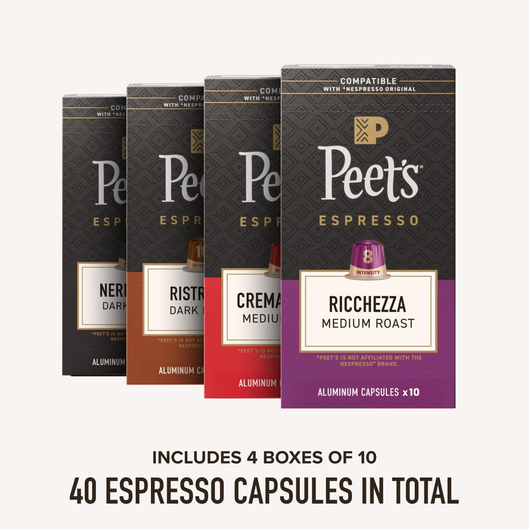 Dark and Medium Roast Espresso Capsules Variety Pack (40 Count)