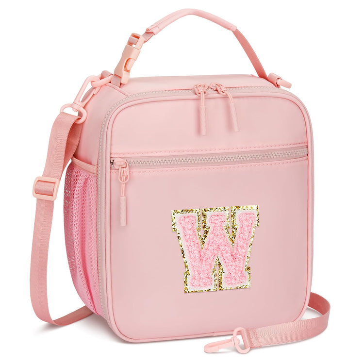 Lunch Box Kids Large Initial Insulated Lunch Bag for Girls