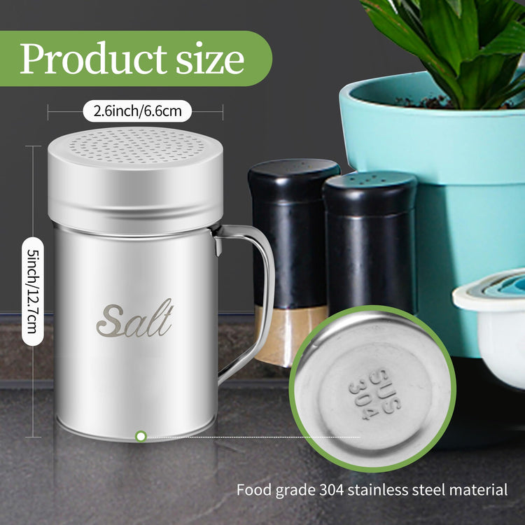 Stainless Steel Salt and Pepper Shakers Set (14 Ounce)