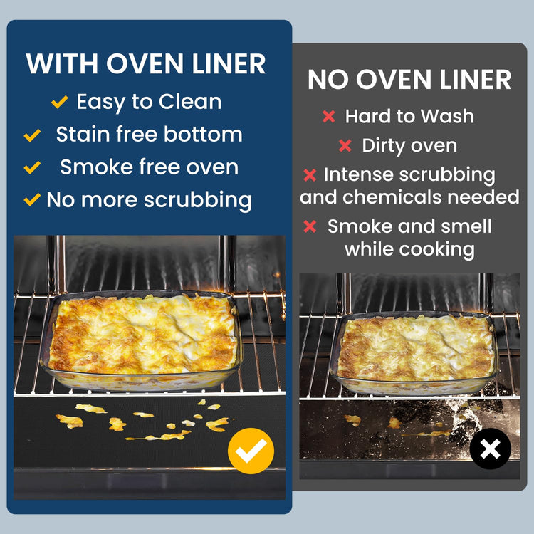 4Pack Oven Liners for Bottom of Electric Gas Oven (4 Count)