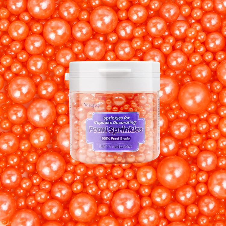 Edible Orange Pearl Sprinkles (4.5 Ounce)