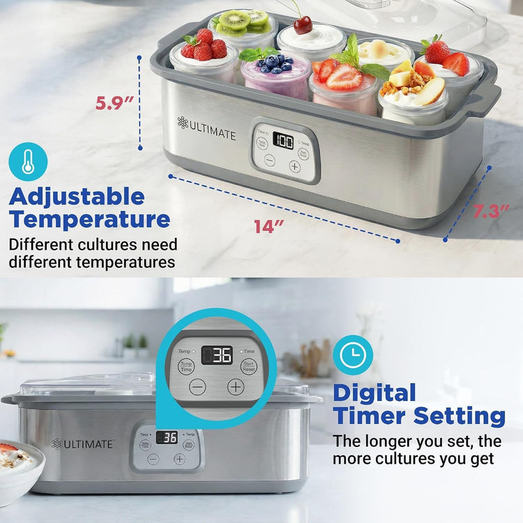 Probiotic Yogurt Maker with Adjustable Temperature & Time Control