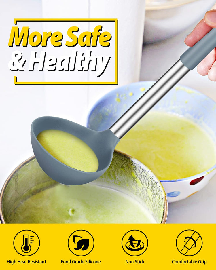 Silicone Ladle Spoon Kitchen Utensils (2 Count)