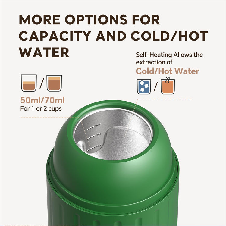 2-in-1 Portable Espresso Maker For Nespresso Pod＆Ground,Green (2.09 Ounce)