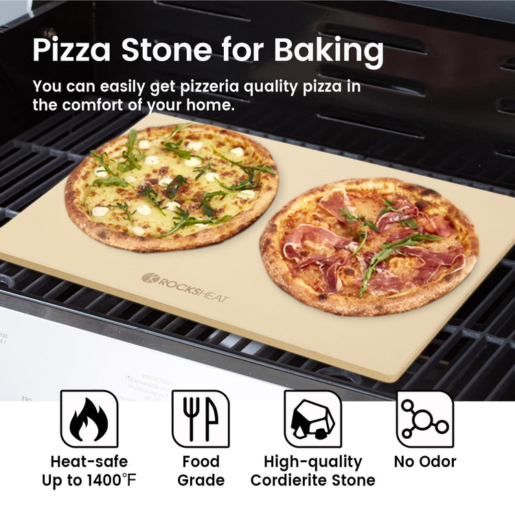 Pizza Stone Rectangular Extra Large 23.6" x 15.8" x 0.6" Pizza Stones for Oven Grill