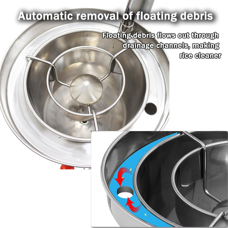 Commercial Rice Washer Kitchen Rice Washing Machine Hydraulic Pressure Type 44lbs Capacity
