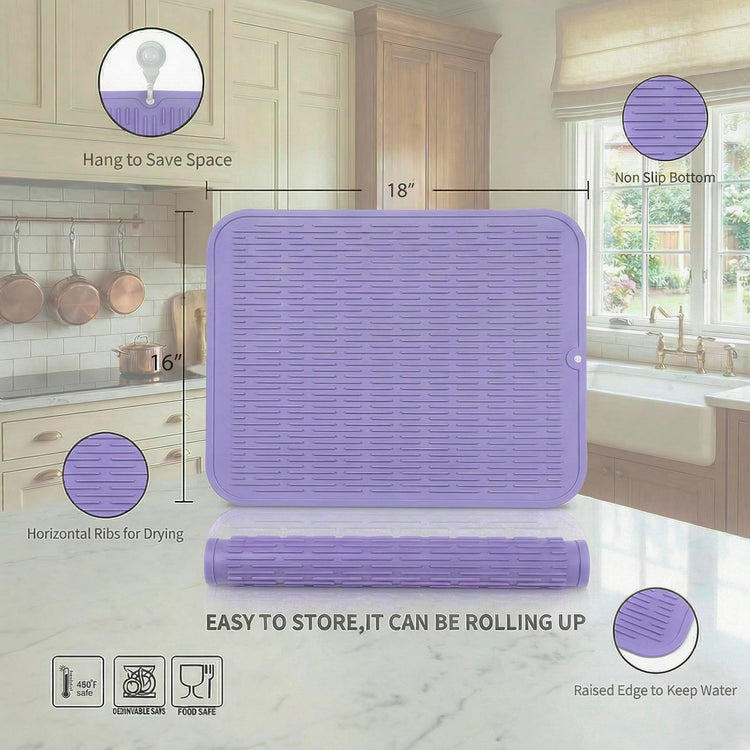 Silicone Dish Drying Mat for Multiple Usage