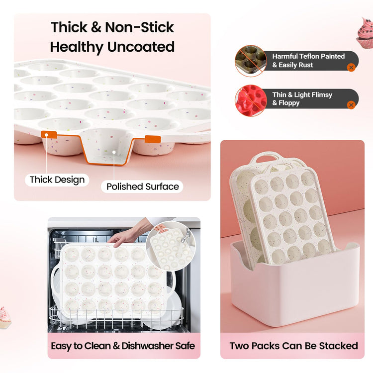 Silicone Mini Muffin Pan With Metal Reinforced Frame