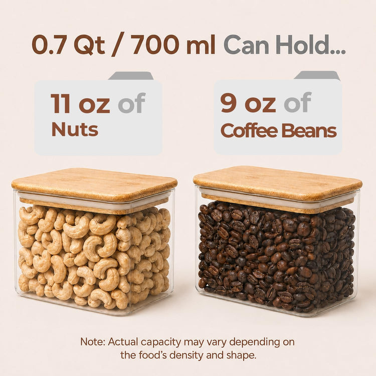 Small Glass Containers With Lids 0.7 Qt (6 Count)