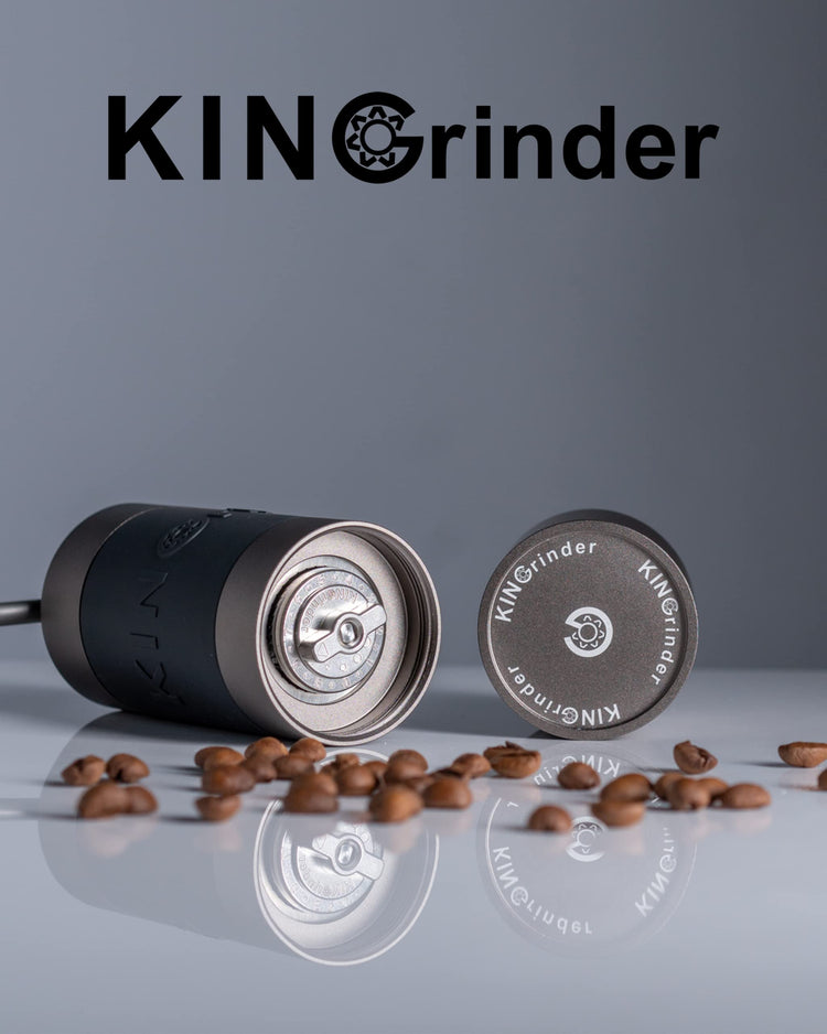 Gray】KINGrinder K1 Manual Coffee Grinder Straight Handle Stainless Burr