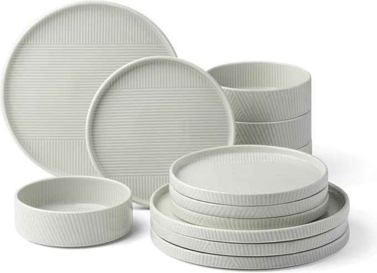 Lenox 897799 Modulus 12-Piece Dinnerware Set, Vapor