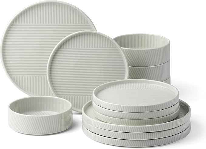 Lenox 897799 Modulus 12-Piece Dinnerware Set, Vapor