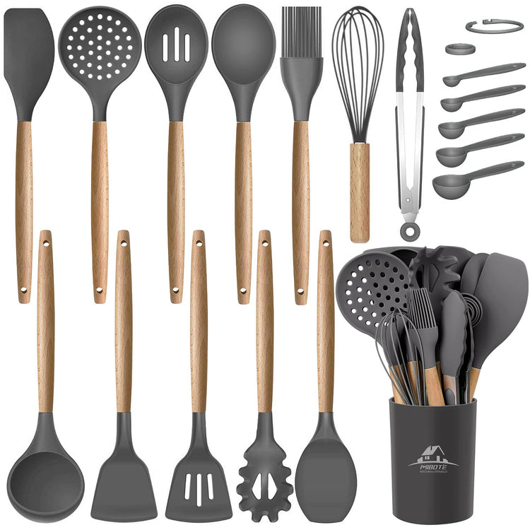 Silicone Cooking Kitchen Utensils Set (17 Count)