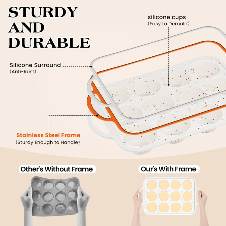 Silicone Muffin Pan with Metal Frame