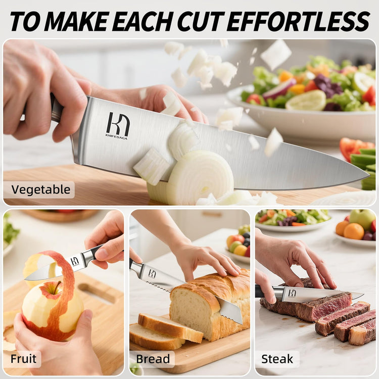 15 Pcs Japanese Knives Set for Kitchen (15 Count)