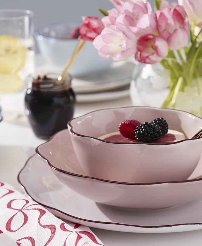 kate spade new york Garden Party 16-Piece Dinnerware Set, Pink