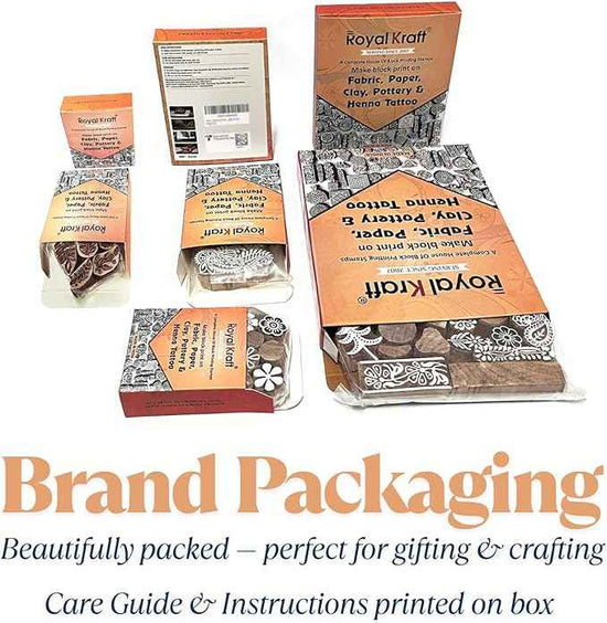 Royal Kraft Round Mandala Wooden Block Printing Stamps (Set of 25) Bulk01_25G
