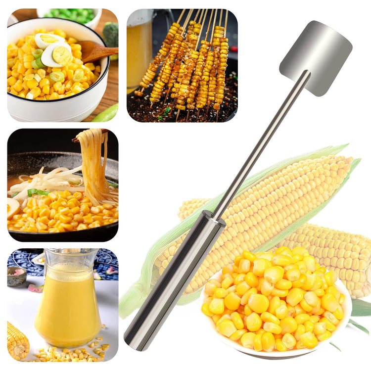Corn Cob Peeler Peeler Easy Clean Corn Cob Stainless Steel Splitter Tool Suitable for Home Kitchen (2 Count)