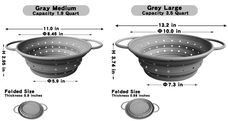 Silicone Collapsible Colander with Handle