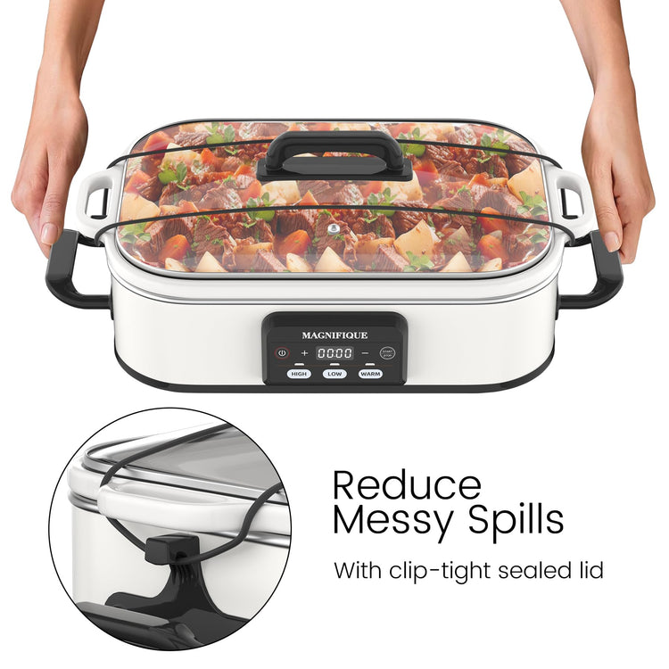 4 Quart Casserole Programmable Slow Cooker with Ceramic Baking Dish