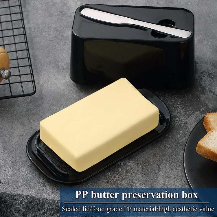 Butter Dish with Lid for Countertop and Refrigerator Door Shelf with Butter Spreader Knife