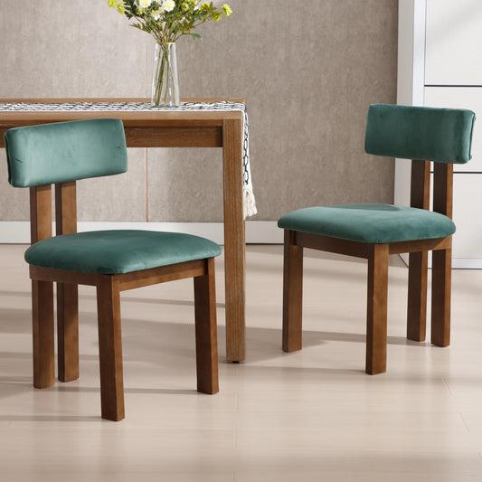 Dining Chairs Set of 2 Velvet Diner Chairs Modern Wood Chairs for Kitchen and Dining Room (2 Count)