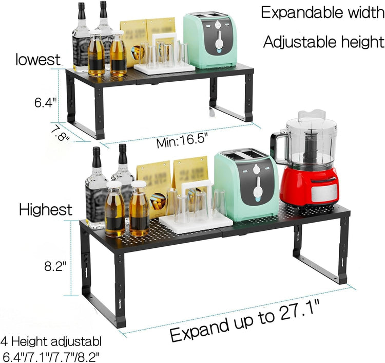 Heavy Duty Adjustable Metal Shelf Organizer (2 Count)