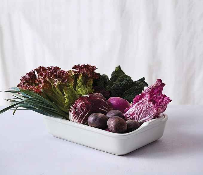 Le Creuset Stoneware Heritage Rectangular Dish, 4 qt. (12" x 9"), White