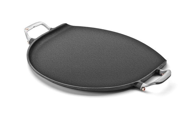 Cast Iron Grill Skillet and Pan with Forged Handles for Pizza