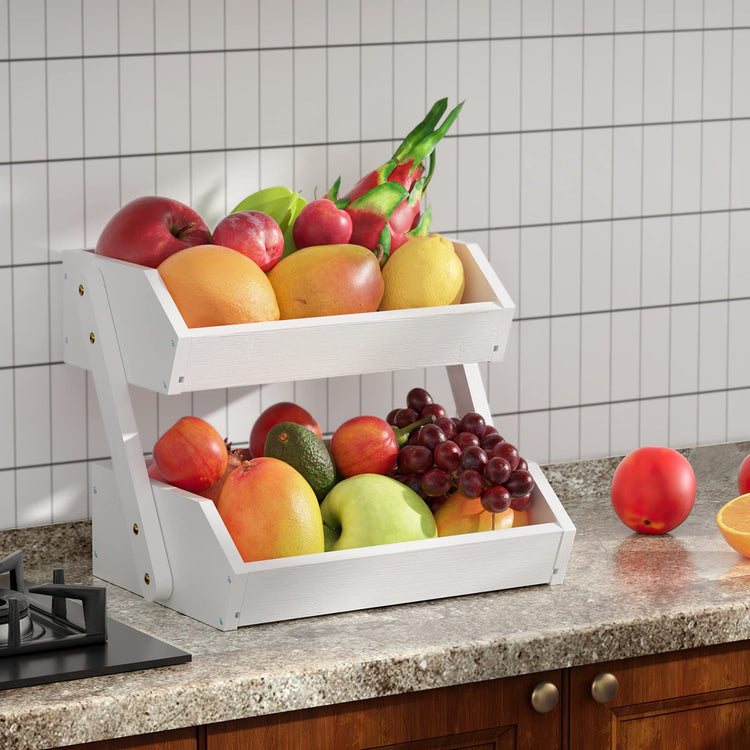 2 Tier Fruit Basket for Kitchen Counter
