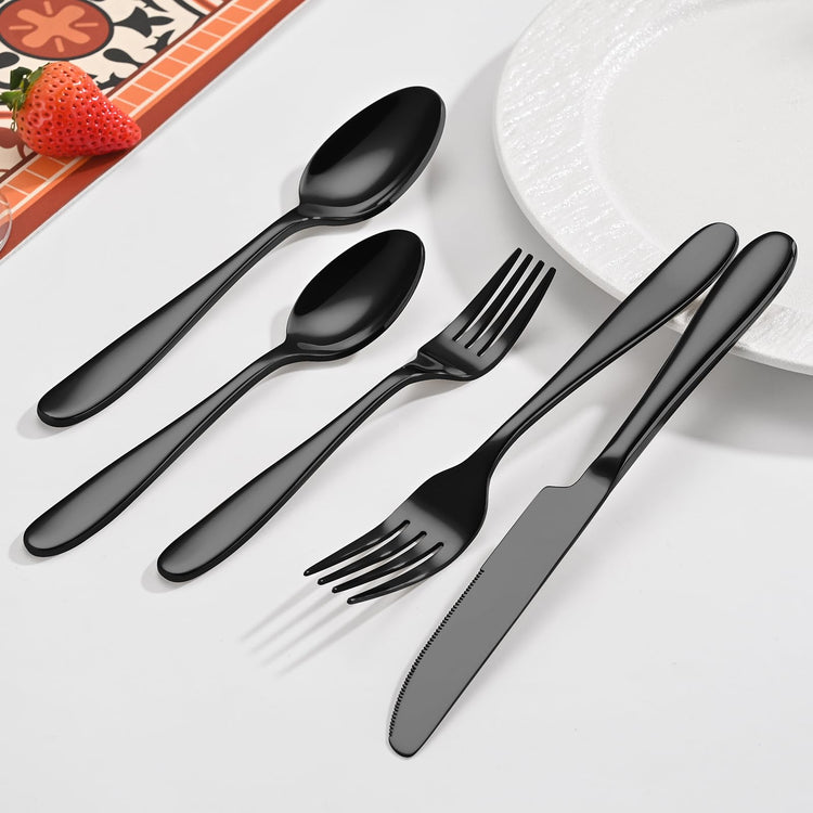 40 Piece Black Silverware Set (40 Count)