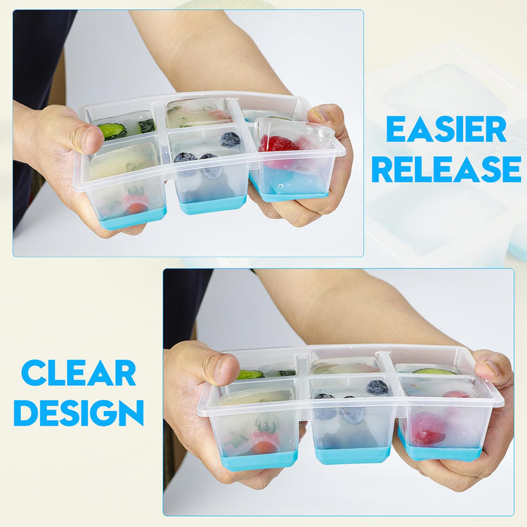 Silicone Ice Trays with Lids for Freezer (4 Count)