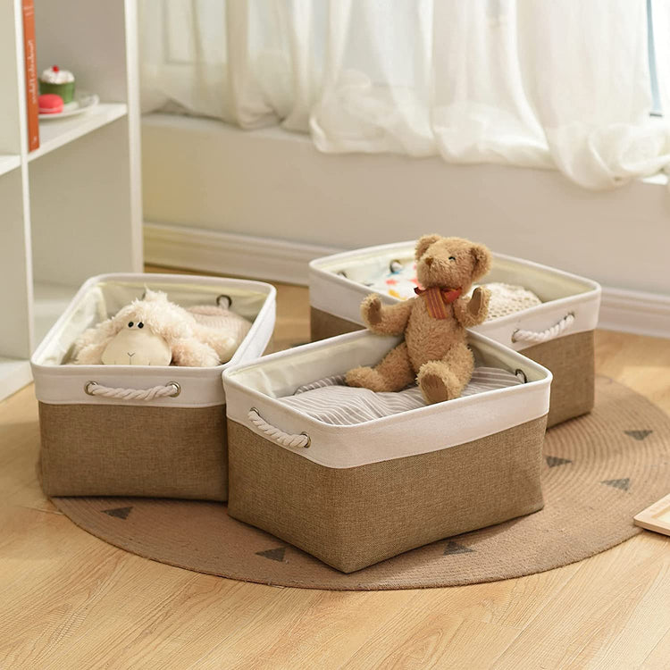 Rectangular Fabric Storage Baskets for Organizing (3 Count)