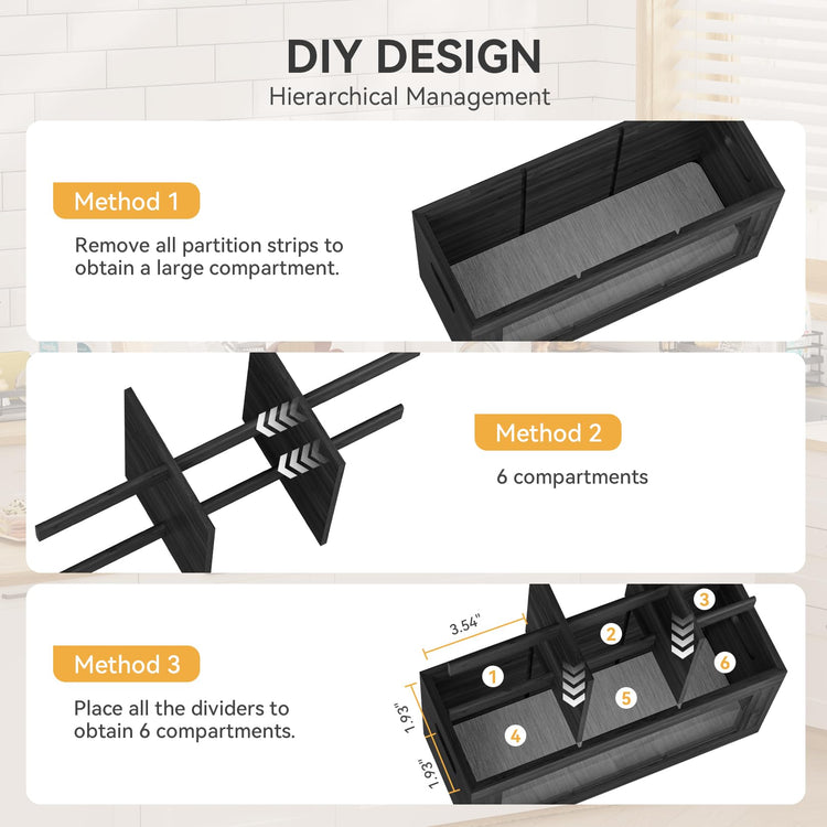 Bamboo Utensil Holder & Silverware Organizer