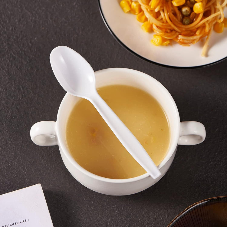 500 Count Heavy Duty White Plastic Tea Spoons Disposable Cutlery Party Utensils Heavyweight