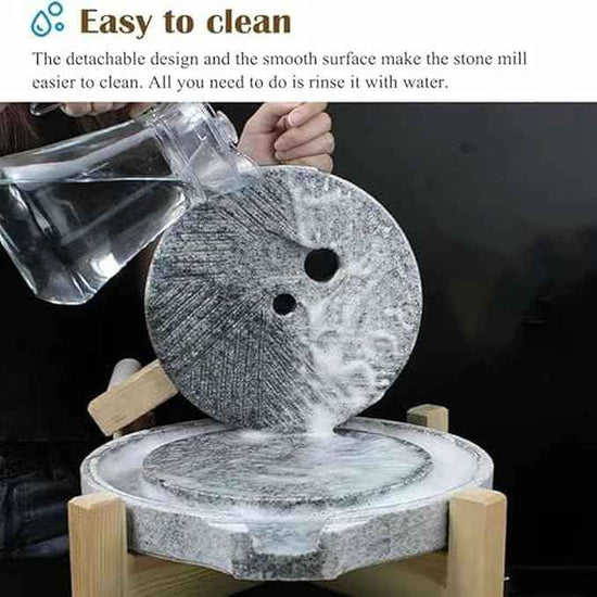 Handmade Granite Stone Grain Mill - Manual Grinder for Dry/Wet Ingredients, Ideal for Beans, Barley, Sesame, and Corn - Perfect Kitchen Tool for Healthy Cooking