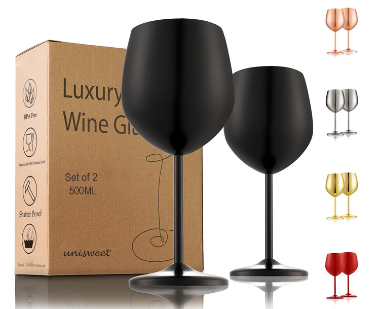 Unbreakable Stainless Steel Wine Glasses Set of 2 (2 Count)