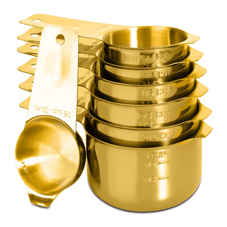 7-Piece 18/8 Stainless Steel Measuring Cups Set, Gold