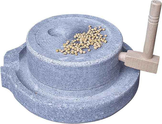 Traditional Stone Grain Mill-Natural Spice Grinder,Dry/Wet Graphite Machine,Perfect Kitchen Tool For Healthy Cooking(25cm/9.8in)