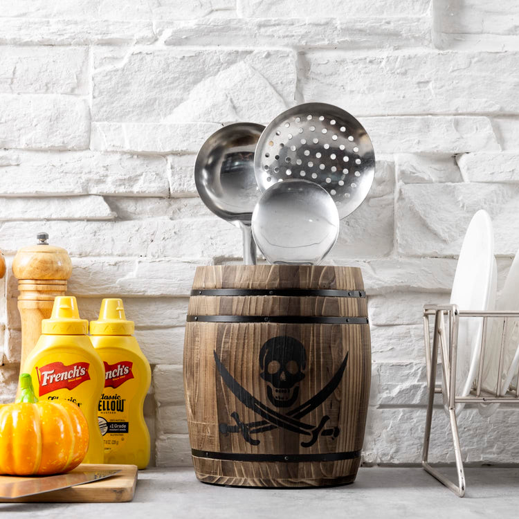 Pirate Rum Cask Utensil Crock