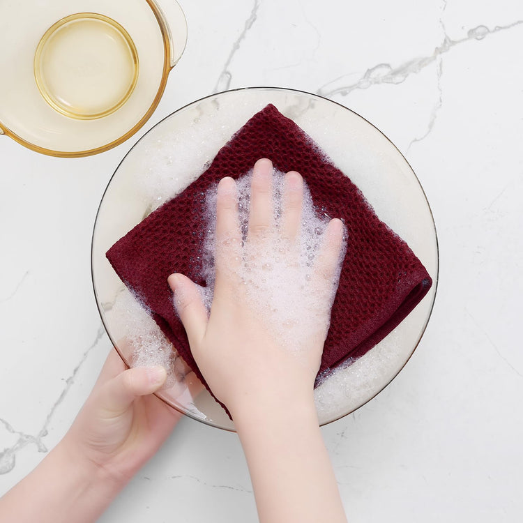 100% Cotton Waffle Weave Kitchen Dish Cloths 8 (8 Count)