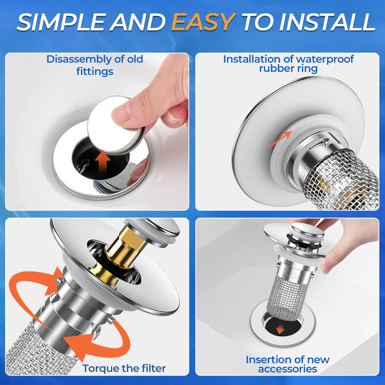 Bathroom Sink Drain Strainer (3 Count)